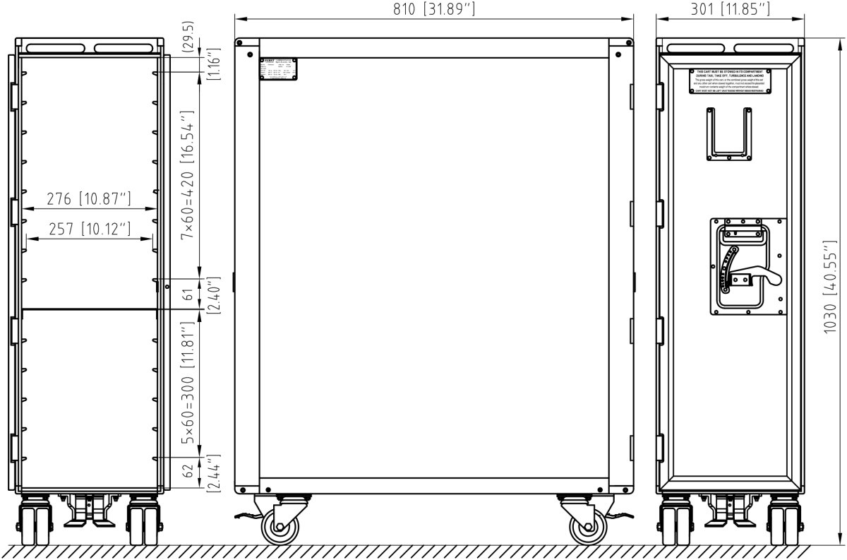 Drawing for Full Size Cart without Dry Ice Trays